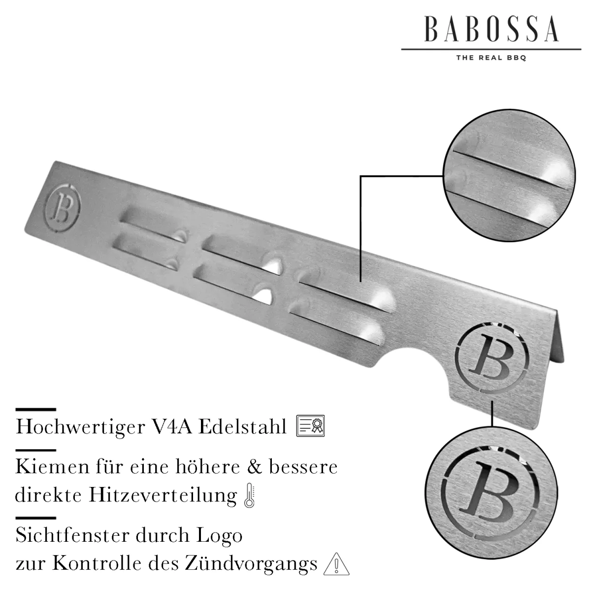 Flammschutzblech | V4A Edelstahl | Weber Genesis | 4er Set - Image 4