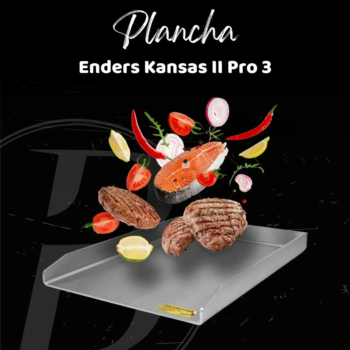 Plancha | Grillplatte | Edelstahl V2A | Enders Kansas II Pro 3 | 20,0 x 44,5cm