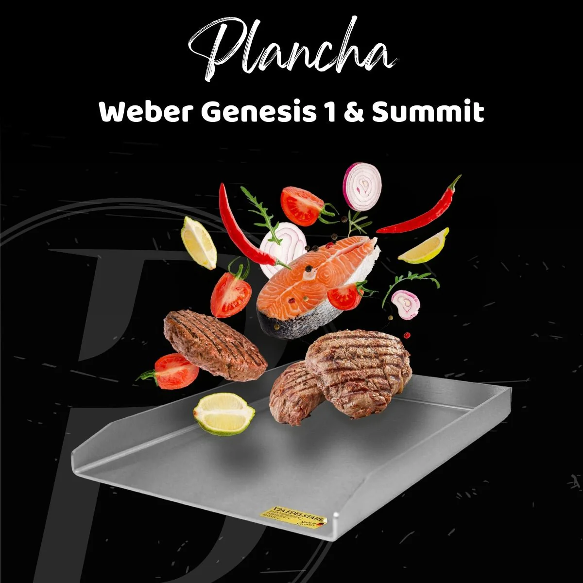 Plancha | Grillplatte | Edelstahl V2A | Weber Genesis 1 & Summit | 32,5 x 49,0 cm